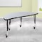 Flash Furniture Half Round 24 W, 47.5 L, 25 H, Chrome, Laminate, Particleboard, Steel, Grey XU-A48-HCIRC-GY-T-P-CAS-GG - alternate 1